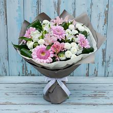 Букет цветов из:  Герберы, Альстромерии и Хризантемы #REPLACE_PRED# Пяозерский