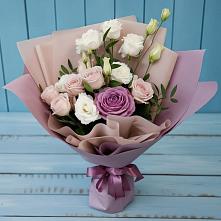 Букет цветов из:  Розы и Лизиантусы в Пяозерский
