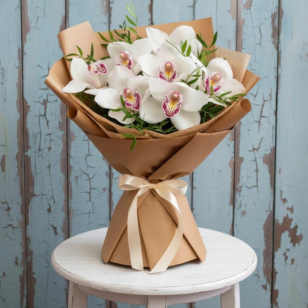 Букет цветов из: Орхидеи и Розы в Пяозерский