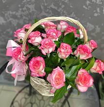 Цветочная композиция из Розы в корзине #REPLACE_PRED# Пяозерский