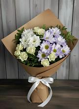 Букет цветов из:  Хризантемы и Розы #REPLACE_PRED# Пяозерский