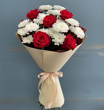Букет цветов из:  Розы и Хризантемы в Пяозерский