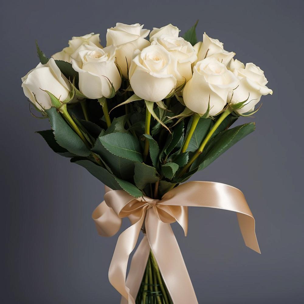 Букет 11 Белых роз в Пяозерский