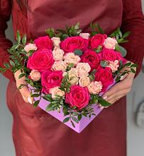 Цветочная композиция из Розы в коробке #REPLACE_PRED# Пяозерский