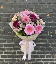 Букет цветов из:  Герберы и Хризантемы в Пяозерский