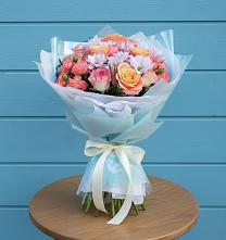 Букет цветов из:  Хризантемы и Розы в Пяозерский