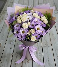 Букет цветов из:  Хризантемы и Розы в Пяозерский