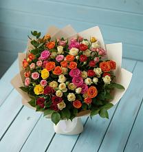 Букет Микс из разноцветных кустовых роз #REPLACE_PRED# Пяозерский